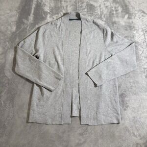 Perry Ellis Medium Shawl Collar Open Cardigan Heather Gray Casual